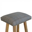 Stool With Upholstered Multi Tweed - Price Crash Furniture