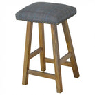 Stool With Upholstered Multi Tweed - Price Crash Furniture