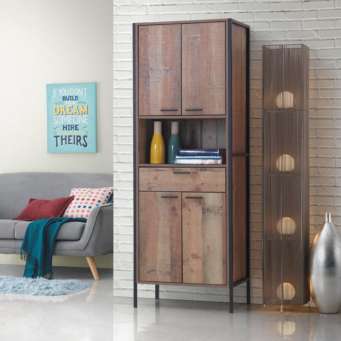 Stretton Tall Storage & Display Cabinet by TAD - Price Crash Furniture