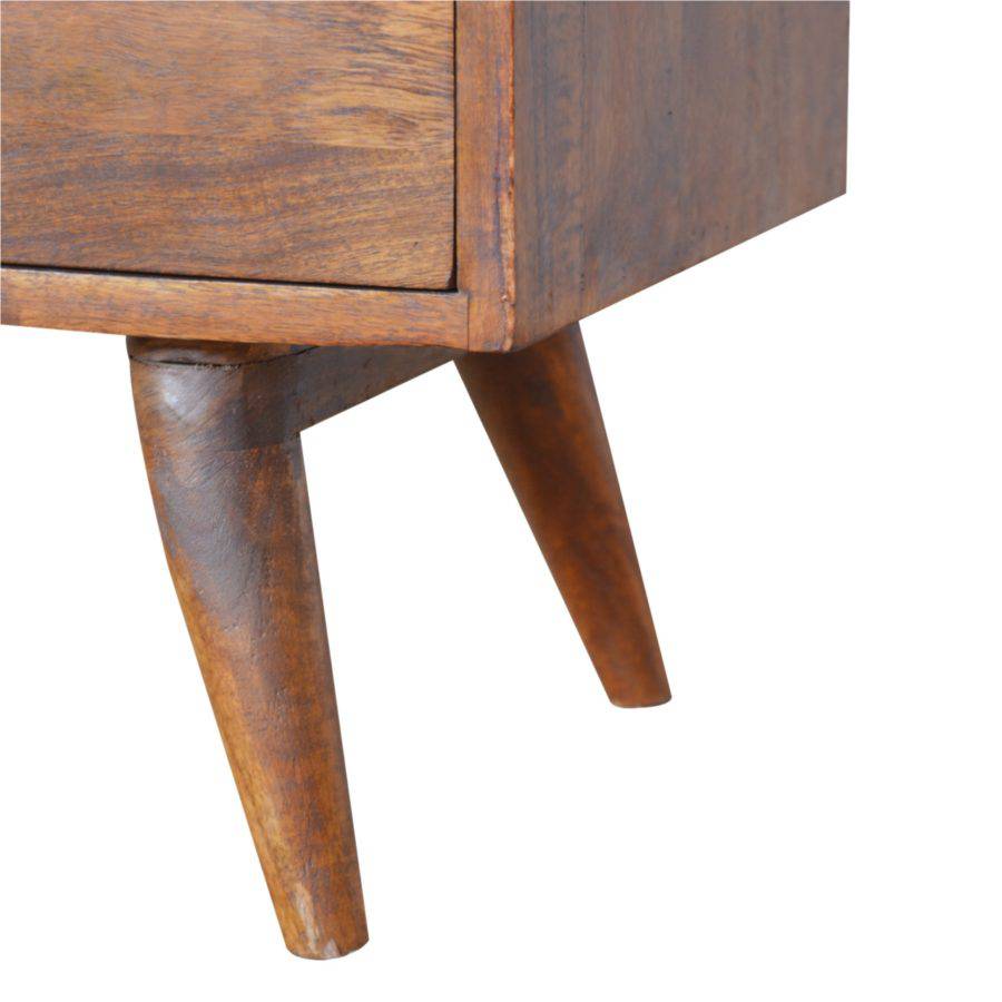 Sunrise Writing & Laptop Desk in Gold & Chestnut-effect Mango Wood - Price Crash Furniture