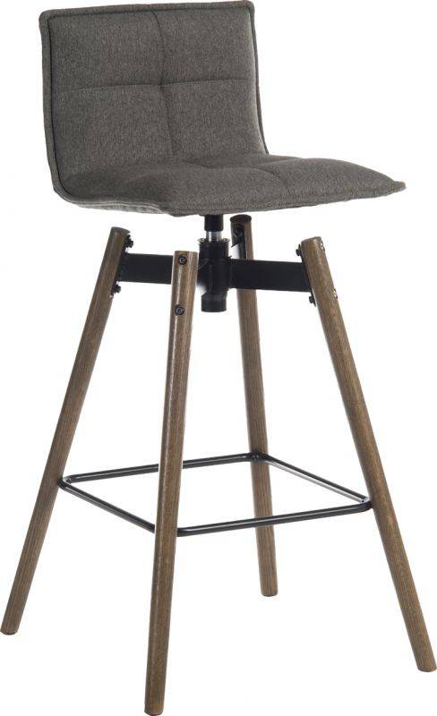 Teknik Spin Barstool in Grey & Dark Wood - Price Crash Furniture