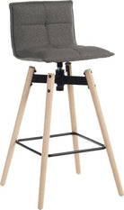 Teknik Spin Barstool in Grey & Light Wood - Price Crash Furniture