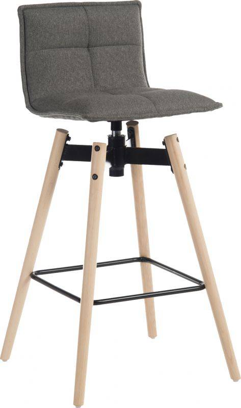 Teknik Spin Barstool in Grey & Light Wood - Price Crash Furniture