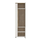 Toledo 1 Door Display Cabinet (RH) In White Gloss & Oak - Price Crash Furniture