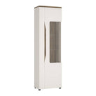 Toledo 1 Door Display Cabinet (RH) In White Gloss & Oak - Price Crash Furniture