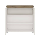 Toledo 2 Door White Gloss & Oak Sideboard - Price Crash Furniture