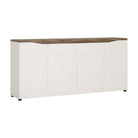 Toledo 4 Door 2 Drawer Sideboard in White Gloss & Oak - Price Crash Furniture