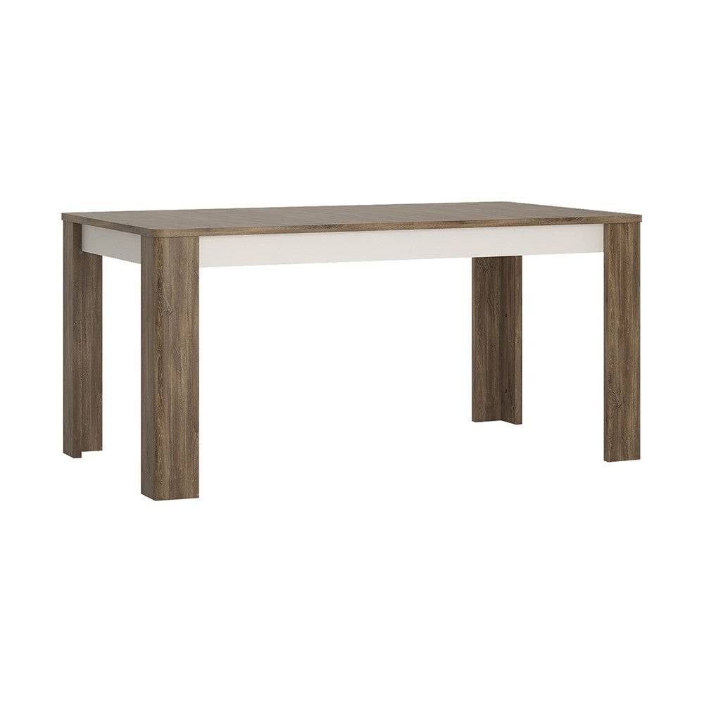 Toledo Extending Dining Table In White Gloss & Oak - Price Crash Furniture