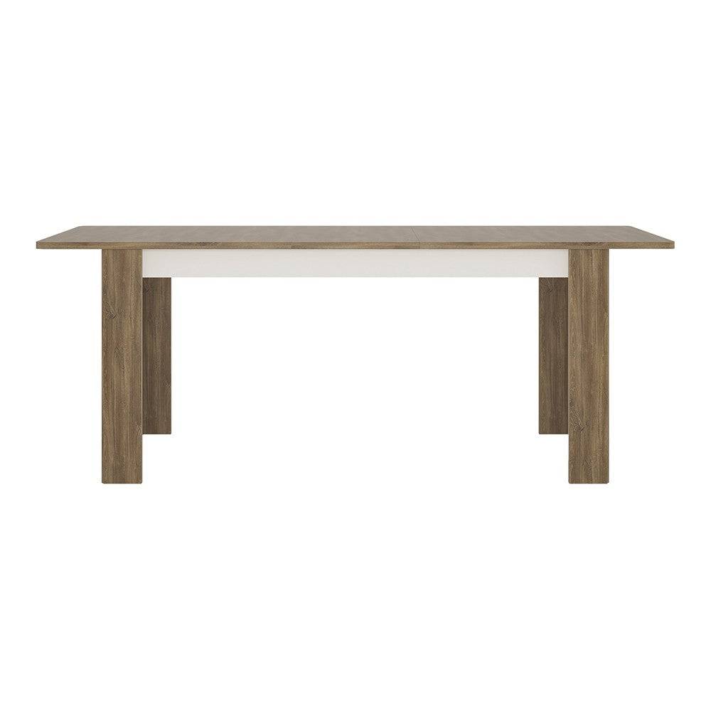 Toledo Extending Dining Table In White Gloss & Oak - Price Crash Furniture