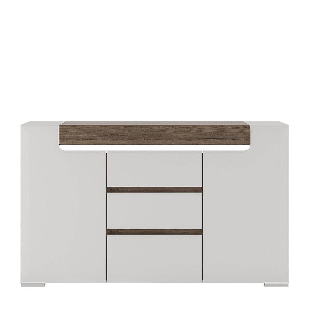 Toronto 2 Door 3 Drawer Sideboard (inc. Plexi Lighting) - Price Crash Furniture