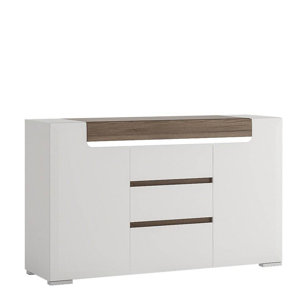 Toronto 2 Door 3 Drawer Sideboard (inc. Plexi Lighting) - Price Crash Furniture