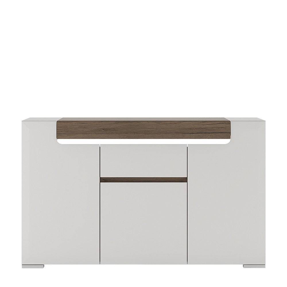 Toronto 3 Door 1 Drawer Sideboard (inc. Plexi Lighting) - Price Crash Furniture