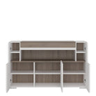 Toronto 3 Door Sideboard With Open Shelving (inc. Plexi Lighting) - Price Crash Furniture