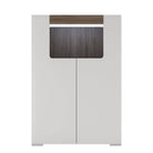 Toronto Low 2 Door Cabinet With Open Shelf (inc. Plexi Lighting) - Price Crash Furniture