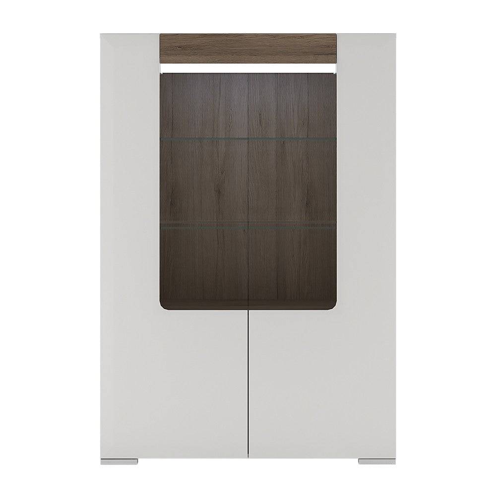 Toronto Low Glazed 2 Door Display Cabinet With Internal Shelves (inc. Plexi Lighting) - Price Crash Furniture