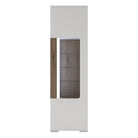 Toronto Tall Narrow Glazed Display Cabinet With Internal Shelves (inc. Plexi Lighting) - Price Crash Furniture