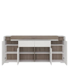 Toronto Wide 4 Door 2 Drawer Sideboard (inc. Plexi Lighting) - Price Crash Furniture