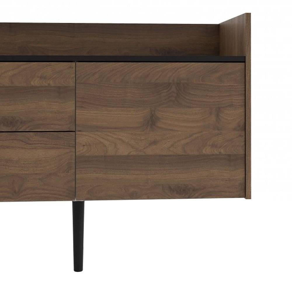 Unit Sideboard 2 Drawers 3 Doors In Walnut And Black - Price Crash Furniture