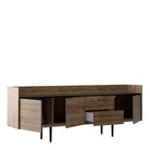 Unit Sideboard 2 Drawers 3 Doors In Walnut And Black - Price Crash Furniture