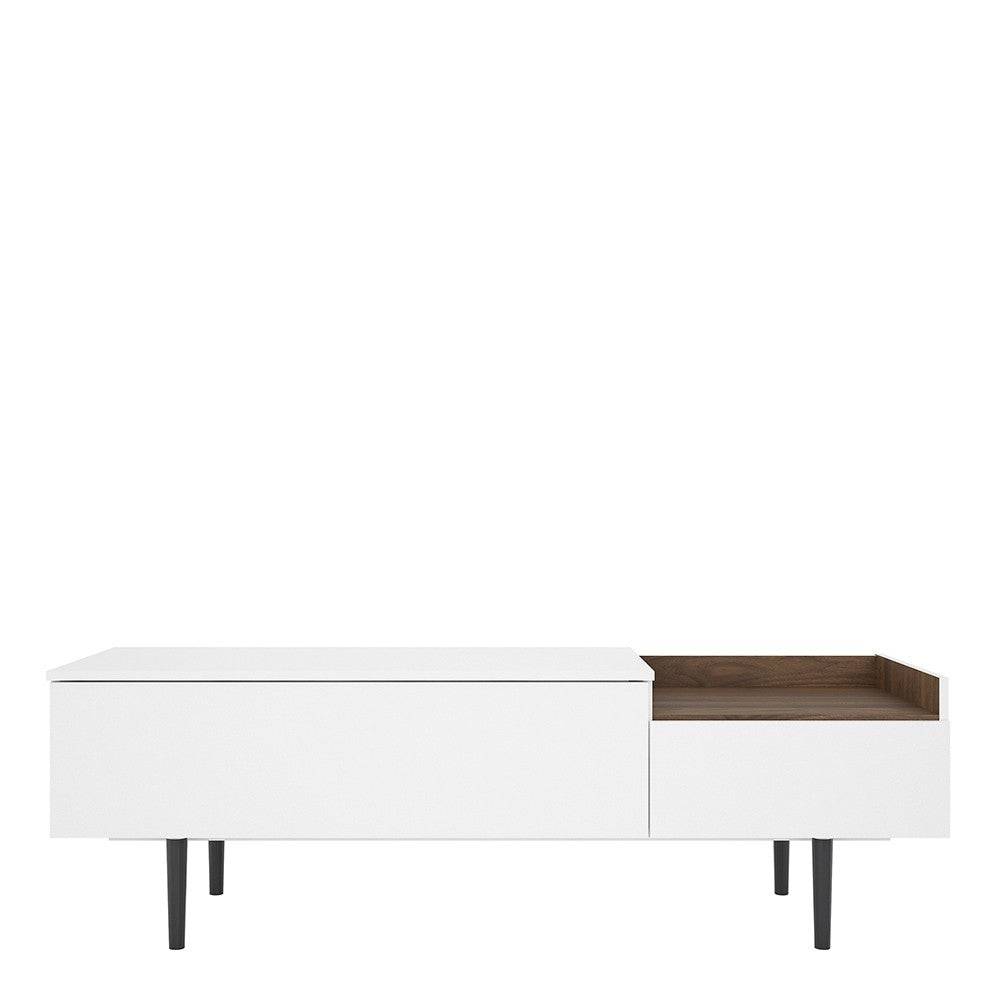 Unit Sideboard 2 Drawers In White And Walnut - Price Crash Furniture