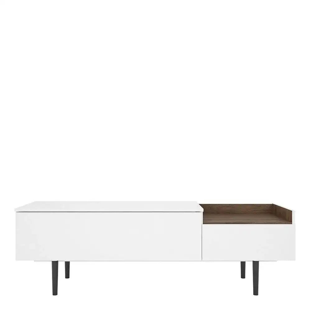 Unit Sideboard 2 Drawers In White And Walnut - Price Crash Furniture
