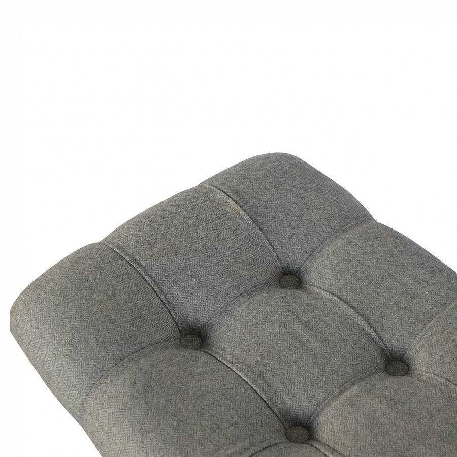 Upholstered Bench In Grey Tweed - Price Crash Furniture