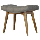 Upholstered Bench In Grey Tweed - Price Crash Furniture