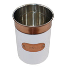 Utensils Holder, Copper & White Metal Design - Price Crash Furniture