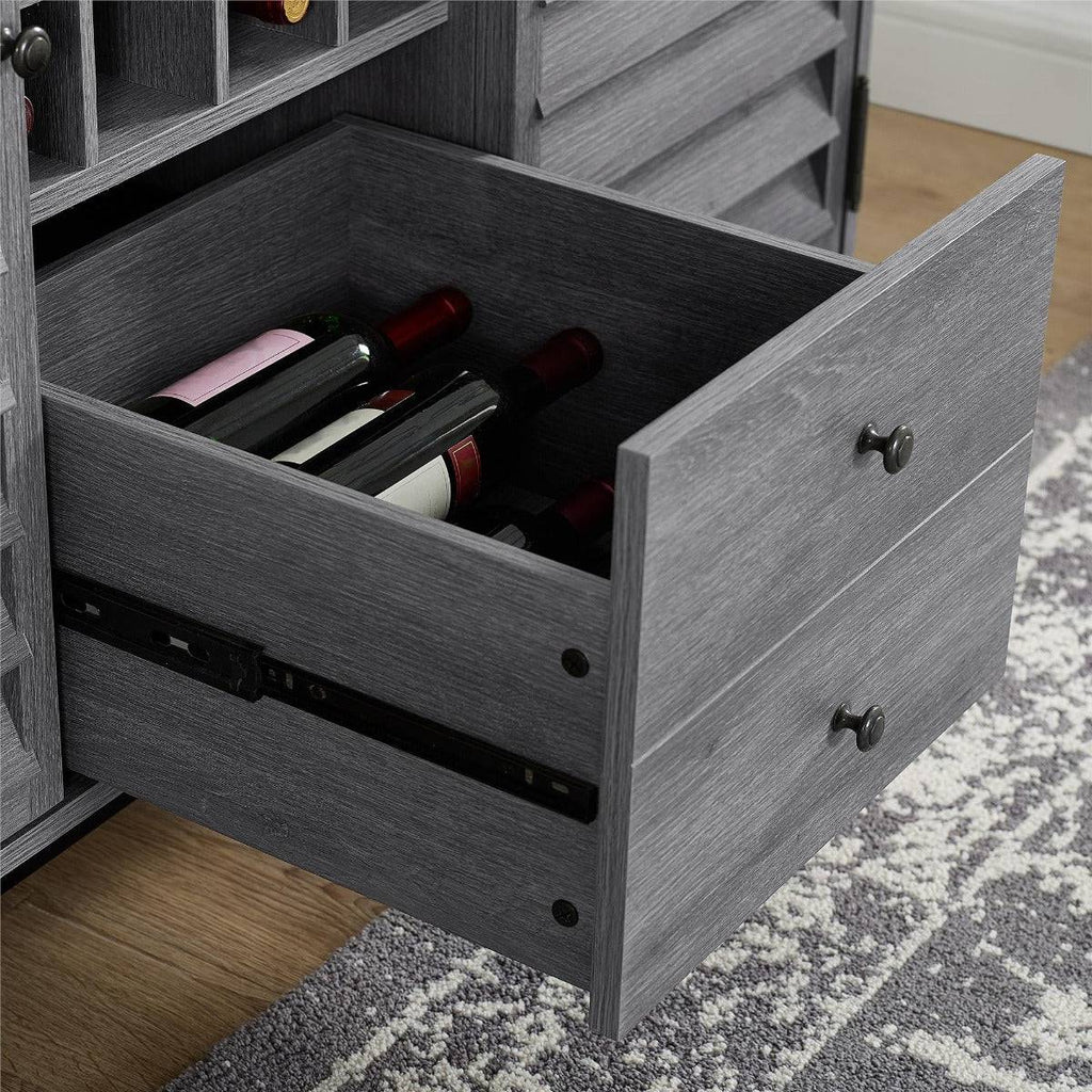 Vaughn Wine Cabinet Sideboard in Grey Oak by Dorel - Price Crash Furniture