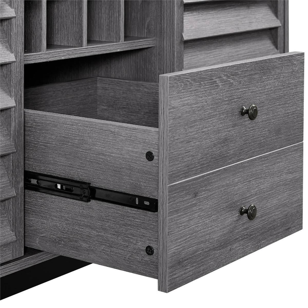 Vaughn Wine Cabinet Sideboard in Grey Oak by Dorel - Price Crash Furniture