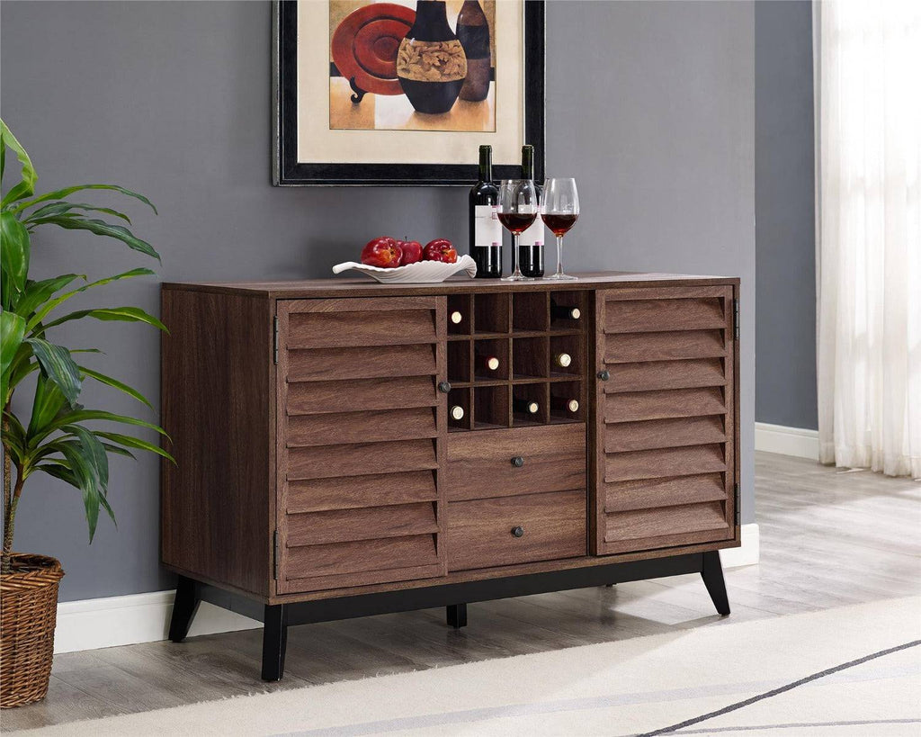 Vaughn Wine Cabinet Sideboard in Walnut by Dorel at Price Crash Furniture - Price Crash Furniture