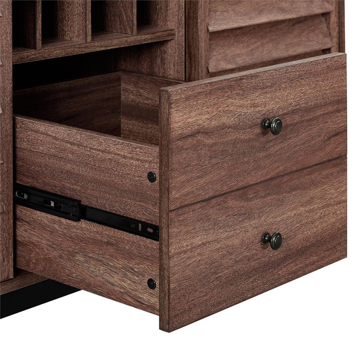 Vaughn Wine Cabinet Sideboard in Walnut by Dorel at Price Crash Furniture - Price Crash Furniture