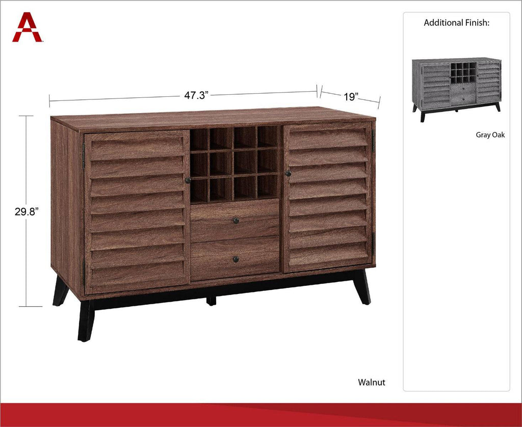 Vaughn Wine Cabinet Sideboard in Walnut by Dorel at Price Crash Furniture - Price Crash Furniture