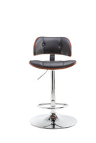 Victoria Faux Leather & Chrome Barstool in Black & Walnut by Alphason - Price Crash Furniture