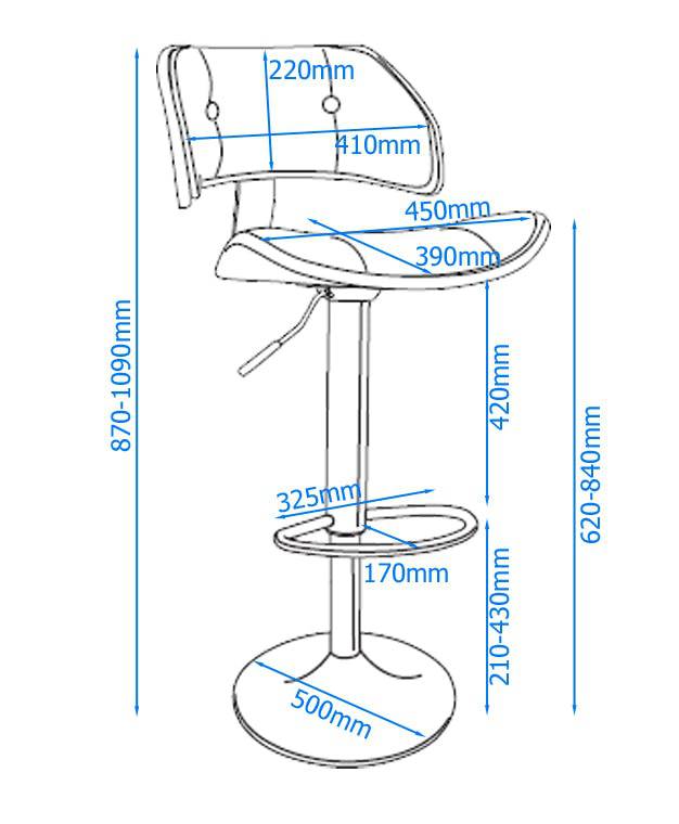 Victoria Faux Leather & Chrome Barstool in Black & Walnut by Alphason - Price Crash Furniture