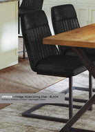 Vintage Black Leather Dining Chair (Pack of Two) - Price Crash Furniture