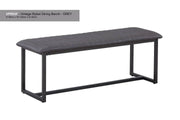 Vintage Grey Leather Dining Bench - Price Crash Furniture