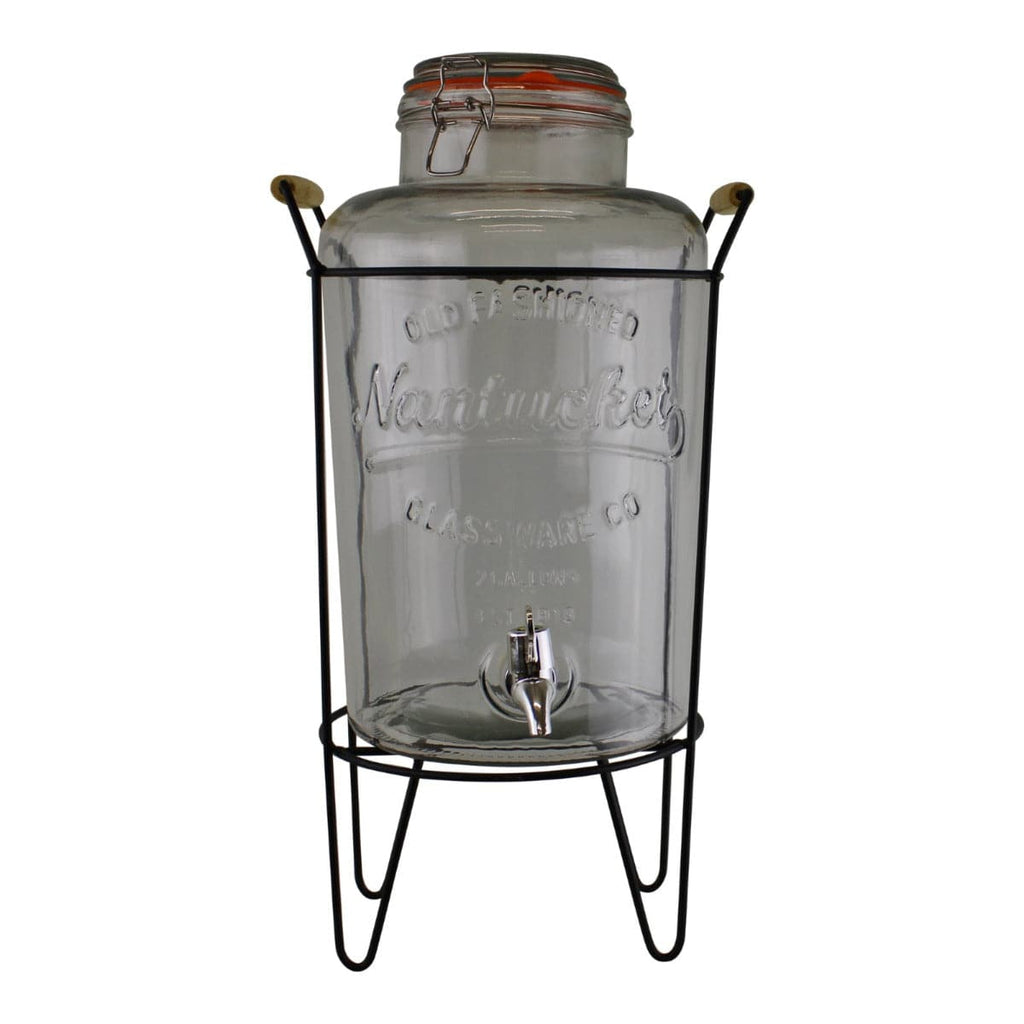 Vintage Style Glass Juice Dispenser on Metal Stand - Price Crash Furniture