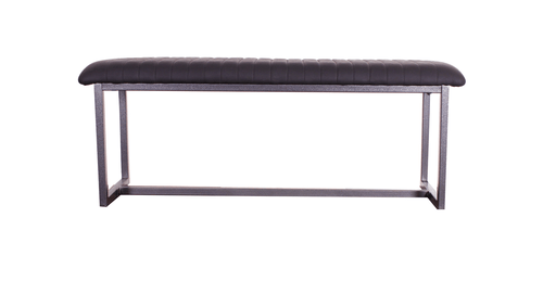 Vintage Styled Black PU Leather Dining Bench - Price Crash Furniture