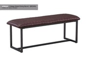 Vintage Styled Brown PU Leather Dining Bench - Price Crash Furniture