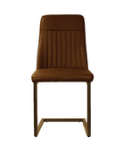 Vintage Styled Brown PU Leather Dining Chair (Pack of Two) - Price Crash Furniture