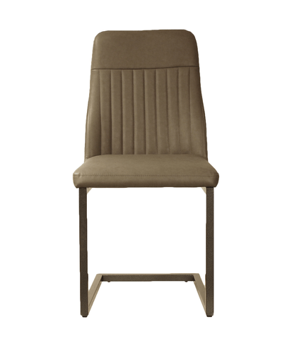 Vintage Styled Grey PU Leather Dining Chair (Pack of Two) - Price Crash Furniture