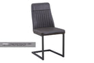 Vintage Styled Grey PU Leather Dining Chair (Pack of Two) - Price Crash Furniture