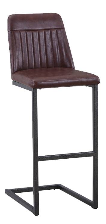 (VPR03H) Vintage Black Leather Bar Stool  (Pack of Two) - Price Crash Furniture