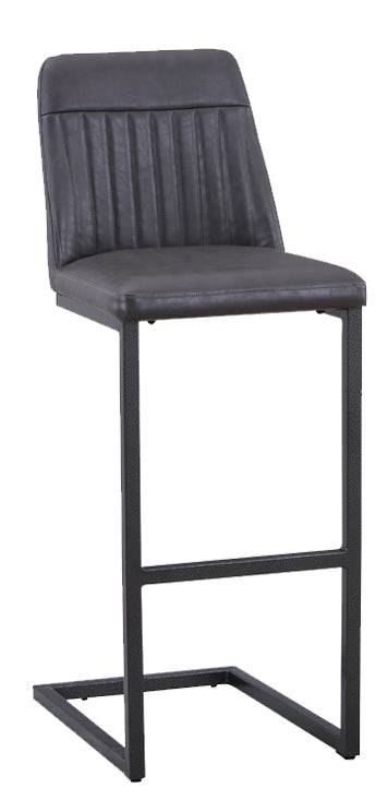 (VPR03I) Vintage Grey Leather Bar Stool  (Pack of Two) - Price Crash Furniture