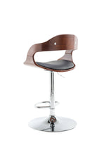 Windsor Faux Leather & Chrome Barstool in Black & Walnut by Alphason - Price Crash Furniture