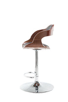 Windsor Faux Leather & Chrome Barstool in Black & Walnut by Alphason - Price Crash Furniture