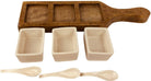 Wooden Tray With Dip Bowls & Spoons 36cm - Price Crash Furniture