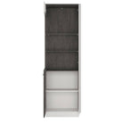 Zingaro Tall Glazed display cabinet (LH) in dark loft and white alpine - Price Crash Furniture