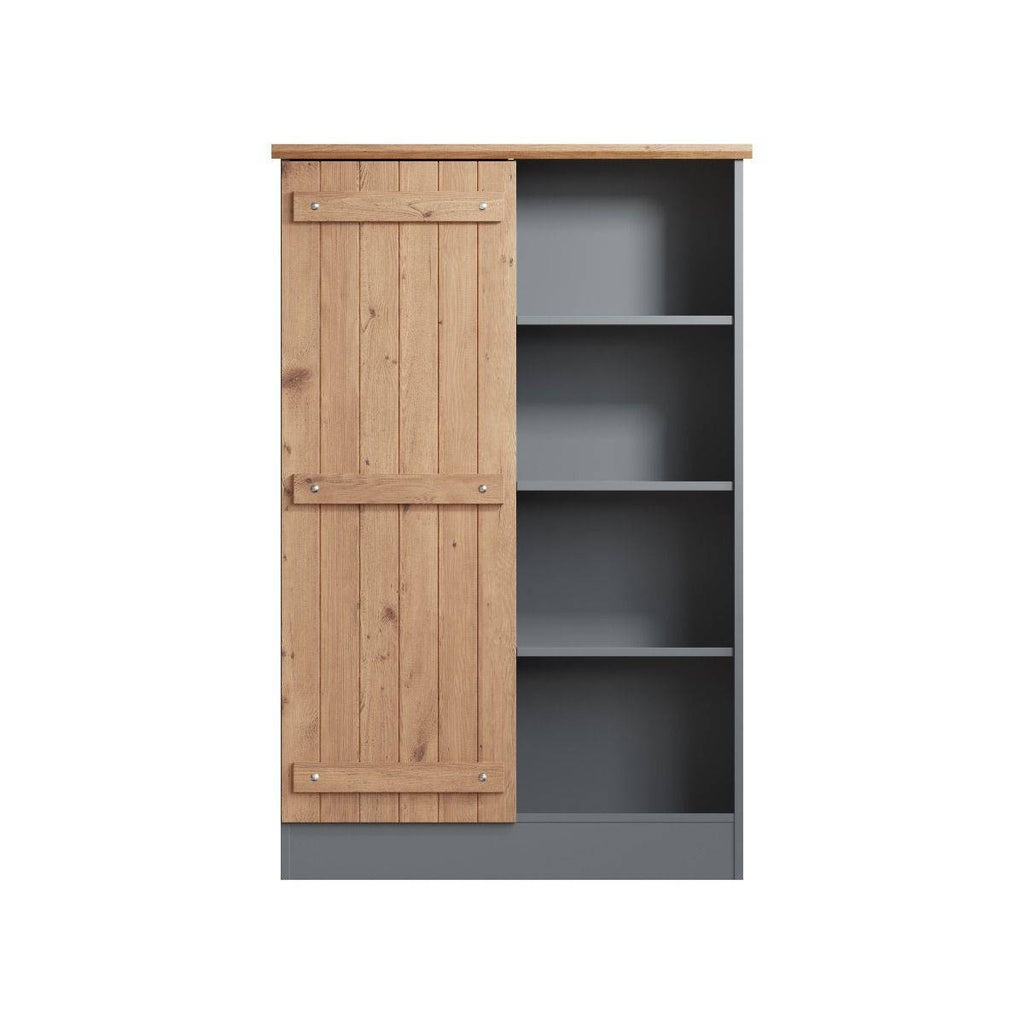2 Door Sideboard Wotan Oak & Dark Grey - Price Crash Furniture